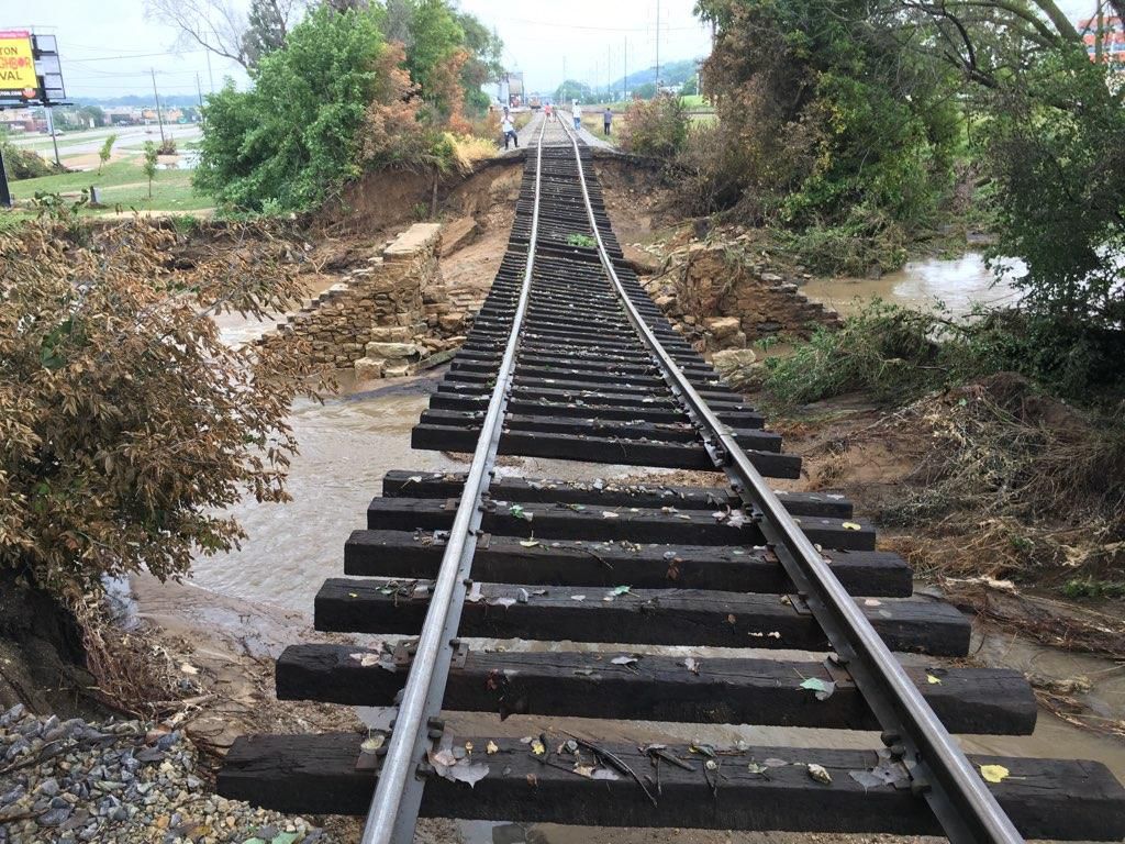 Damage to railroad tracks, Middleton